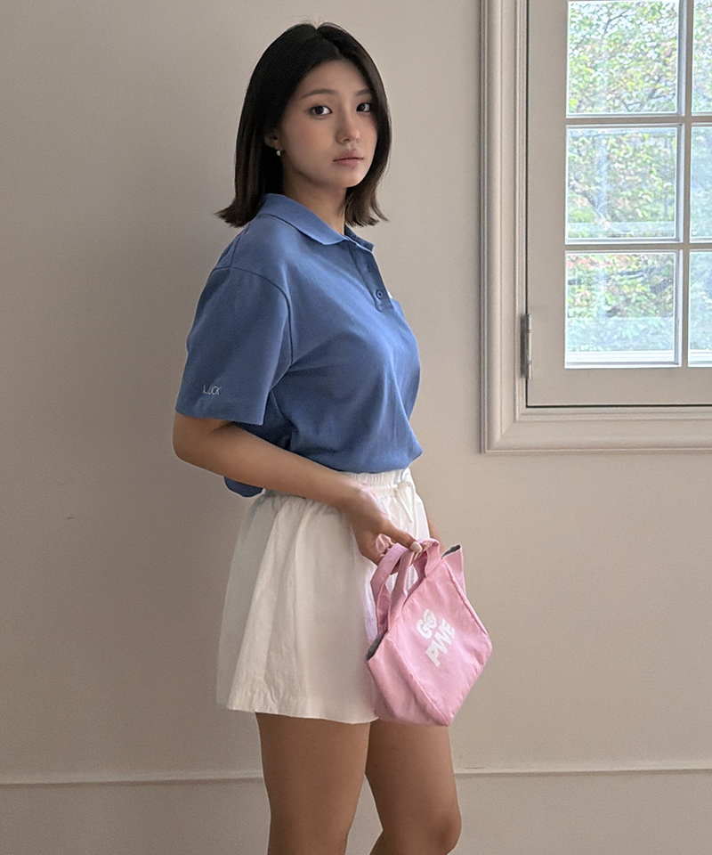 PIV'VEE Club Embroidery PK Shirt - Medium Blue