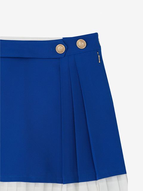 GFJ Golf Women's Double Pleat Layer Skirt - Blue