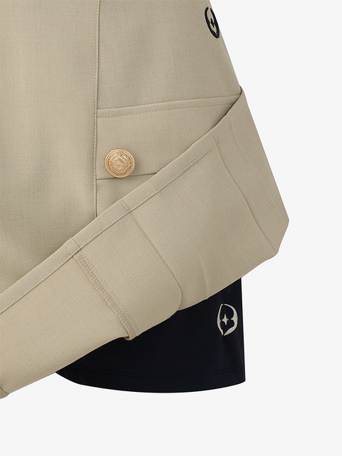GFJ Golf Women's High Waist Pleat Skirt - Beige