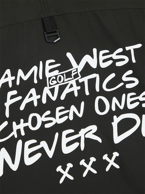 Jamie West Stand Collar Lettering Windbreaker - Black