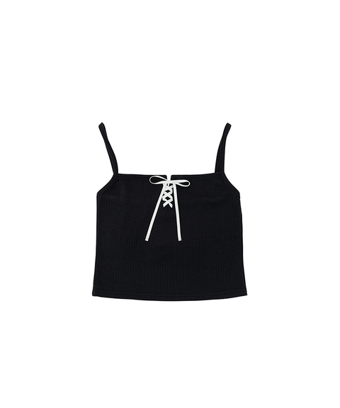PIV'VEE String Tie-up Cami - Ebony Black