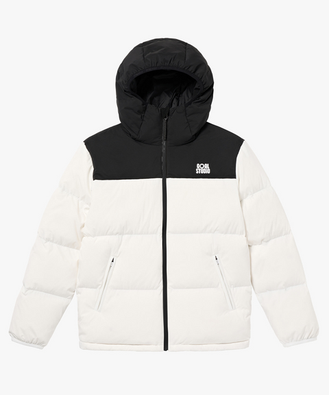 Goal Studio Women's Essential Hooded Puffer Down Jacket - Off White