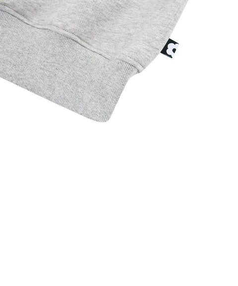 AVEN Round Neck Semi-Crop Sweatshirt - Melange Gray