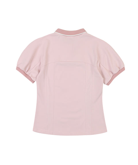 Haley Yoko Collar Line T-Shirt - Pink