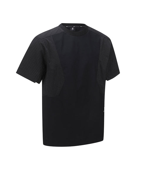 [Warehouse Sale] Men Wooven Sleeve Crew Neck - Black