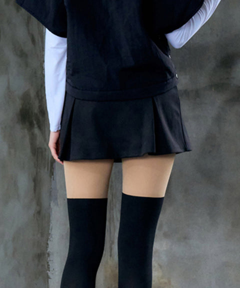 [Warehouse Sale]  MAGIA Pin-tuck Mini Skirt - Black