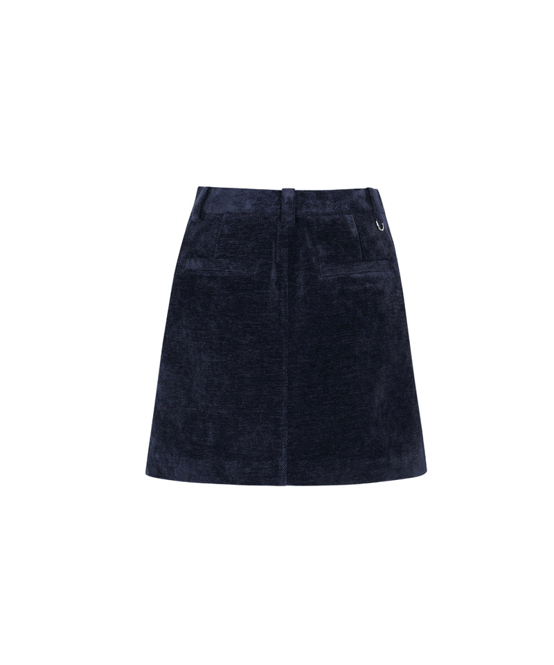 Monday Flow Soft Corduroy Skirt - Dark Navy