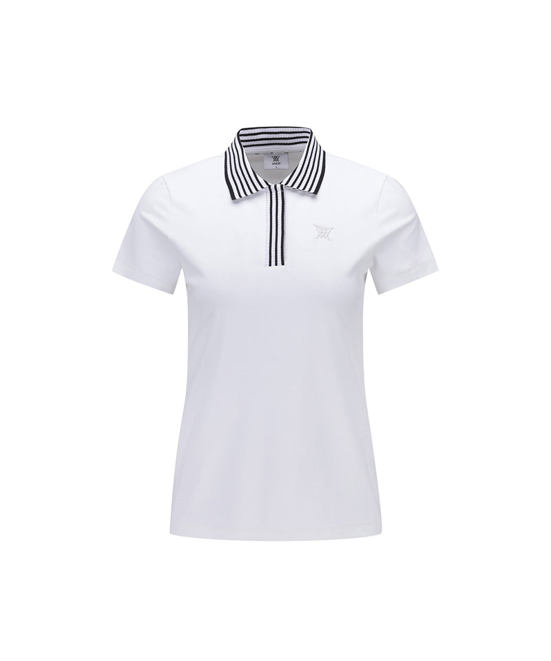 ANEW Golf Women's Knit Collar Short T-Shirt - White