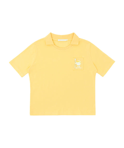 [Warehouse Sale] PIV'VEE Caddi'vee Tee Holder Collar T-shirt - Mist Yellow