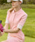 XEXYMIX Golf Sleeve Color Scheme Collar Short Sleeve - Light Pink