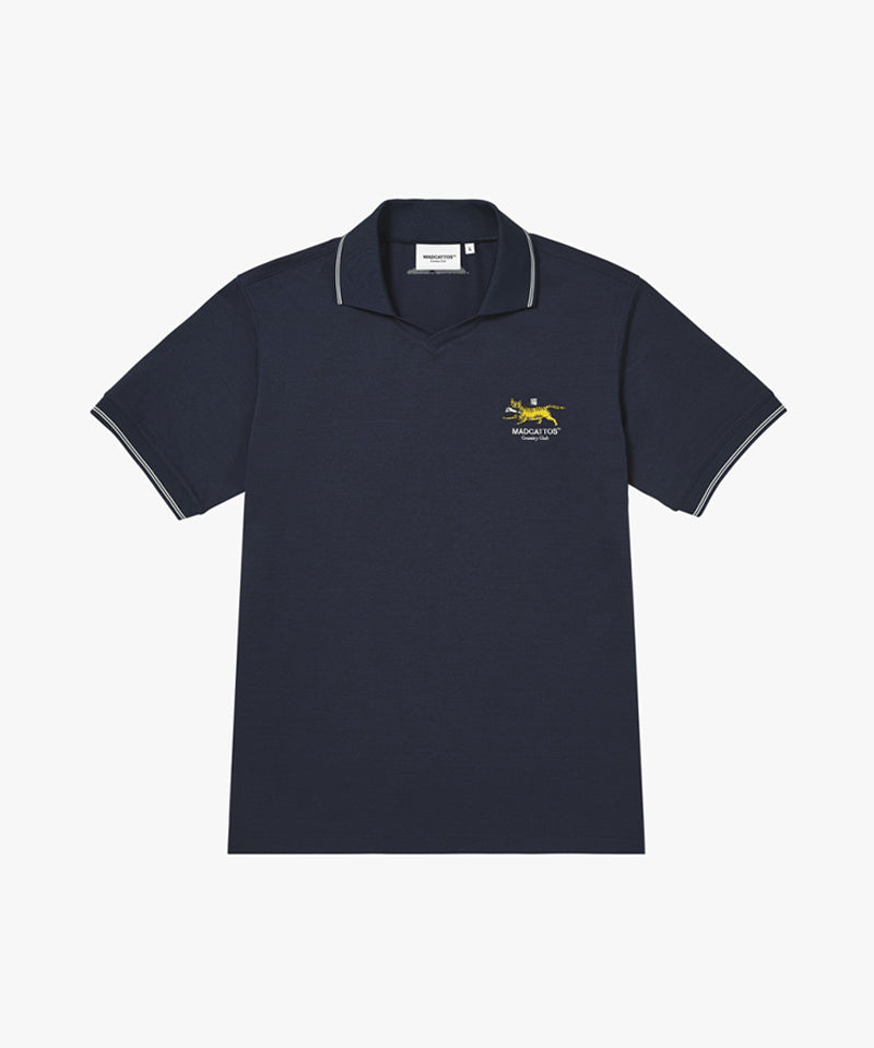 MCC Air Dry V-Neck Polo Shirt -  Dark Navy