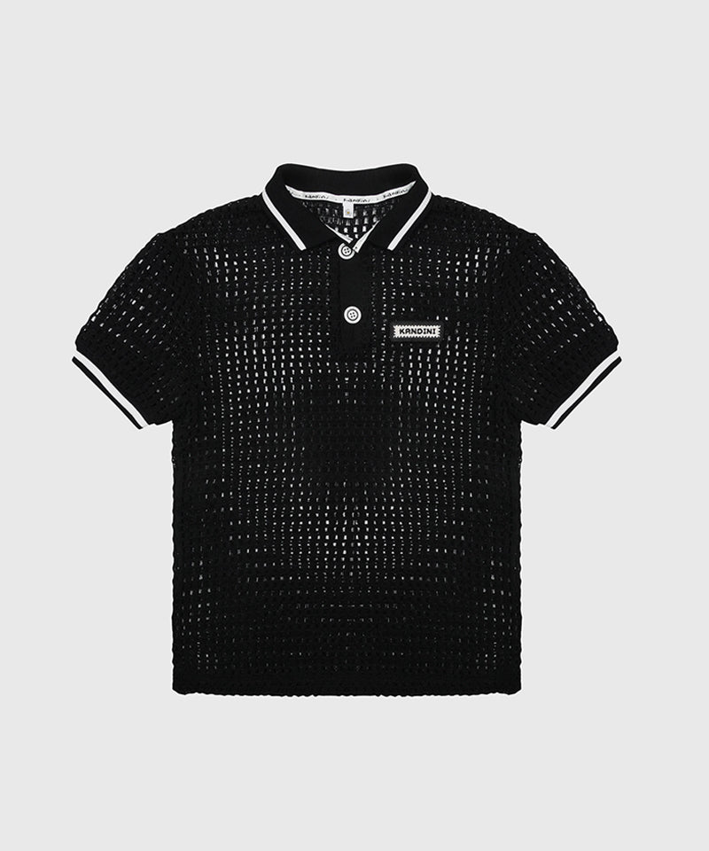 KANDINI Urban Mesh Polo - Black