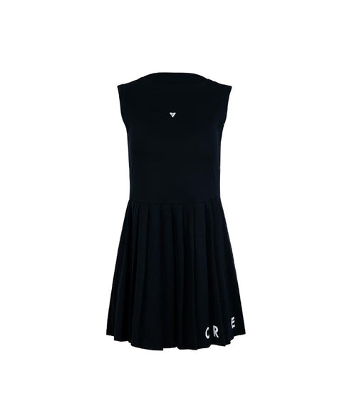 CREVE NINE: Performance Pleated Dress - Black