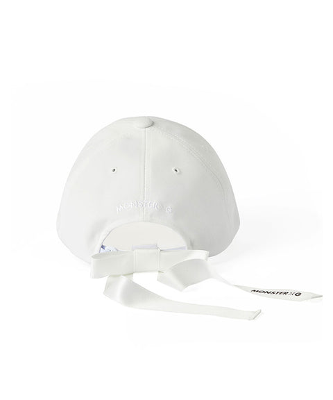 Monster G Ribbon Wide Ball Cap - White
