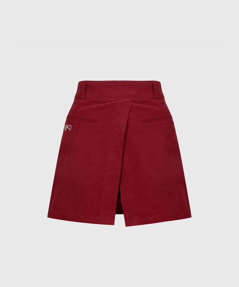 KANDINI Corduroy Skirt-Pants - Burgundy
