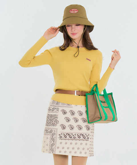 BENECIA 12 Round Neck Ribbed Knit - Yellow