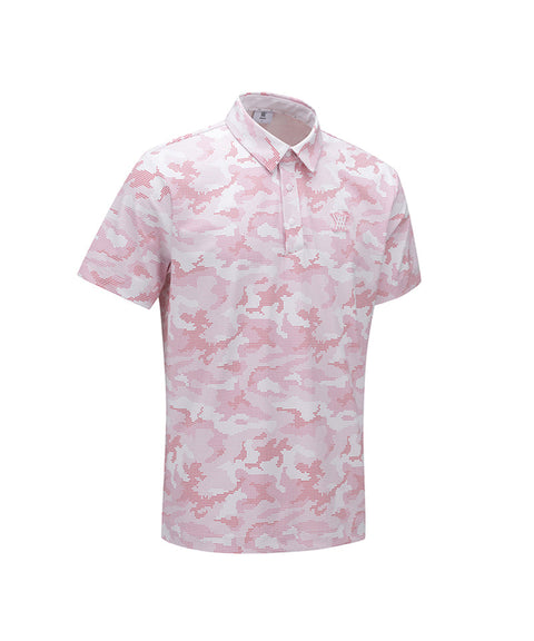 [Warehouse Sale] Men Camouflage Short T-Shirt - Pink