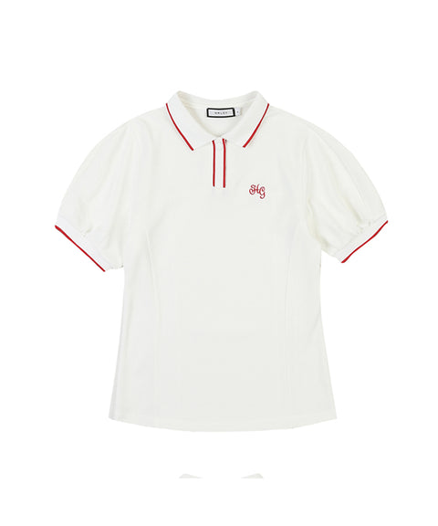 Haley Yoko Collar Line T-Shirt Off - White