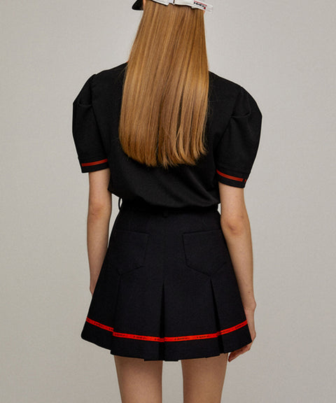 KANDINI Pocket Pleats Skirt - Black