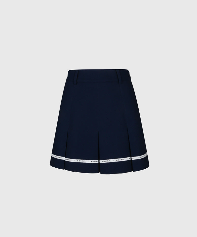KANDINI Pocket Pleats Skirt - Navy