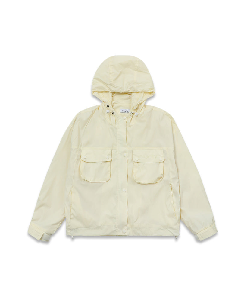 MACKY Golf: Two Pocket Hood Windbreaker - Cream