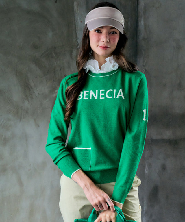 BENECIA 12 Logo Pocket Knit - Lime Green