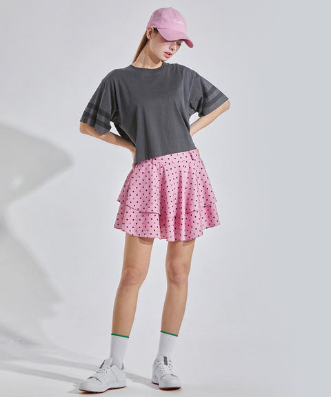 CHUCUCHU Line Overfit Short Sleeve Top - Charcoal