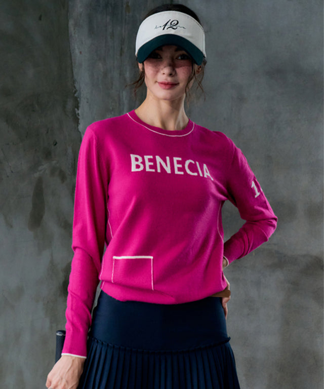 BENECIA 12 Logo Pocket Knit - Magenta