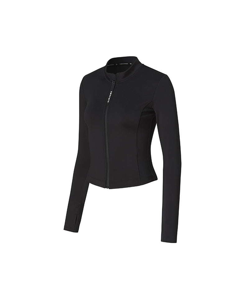 [Warehouse Sale] XEXYMIX Swim Black Label Signature Life Crop Zip Jacket - Black