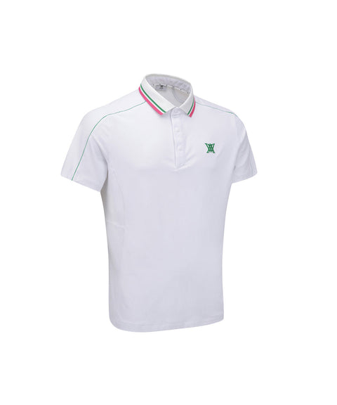 ANEW GOLF Men's SM Knit Collar Short T-Shirt - White
