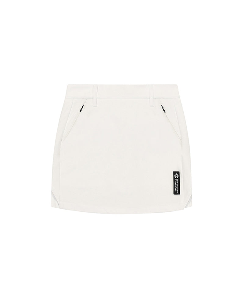 [Warehouse Sale] CHUCUCHU Diagonal Slit Skirt - White