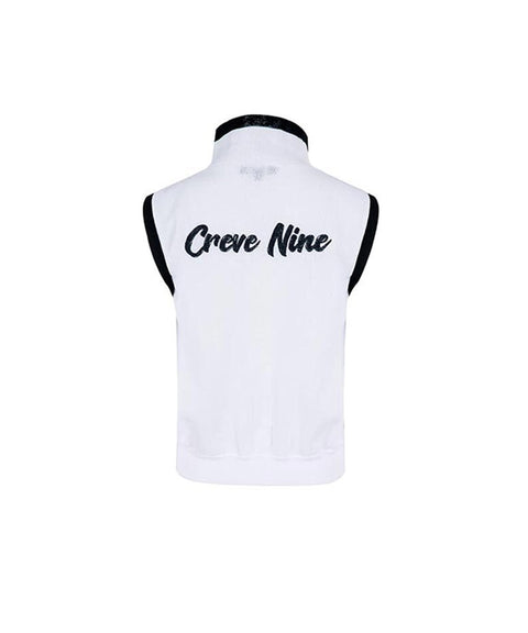 CREVE NINE: Signature Woven Mix Vest - White