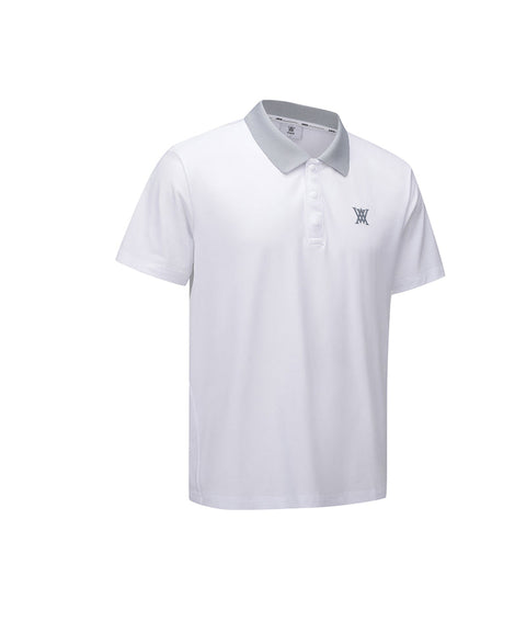 [Warehouse Sale] Men Collar Point Short T-Shirt - White