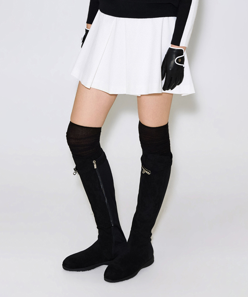 Anell Golf Long Loose Knit Socks - Black