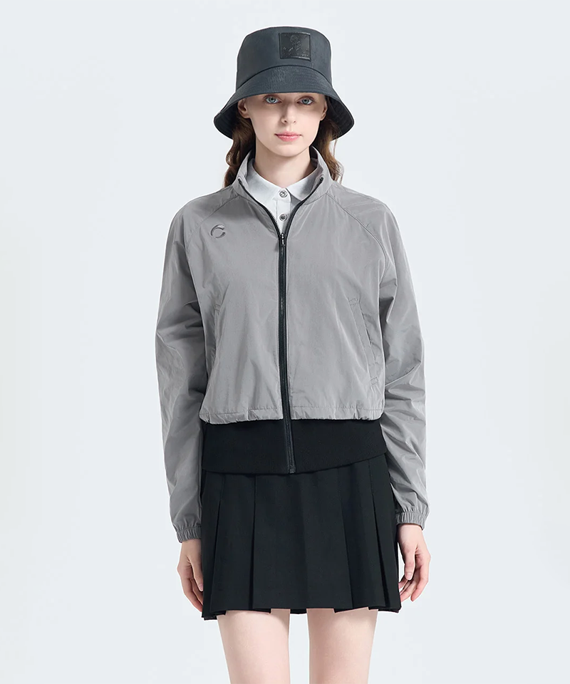 Challenger Women's High-Neck Full-Open Jacket - Khaki Gray