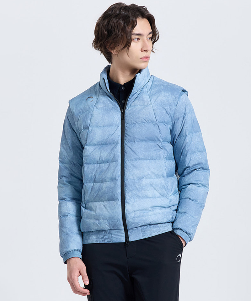 Challenger Men's Shoulder-Free Ombre Lightweight Duck Down Jacket - Blue