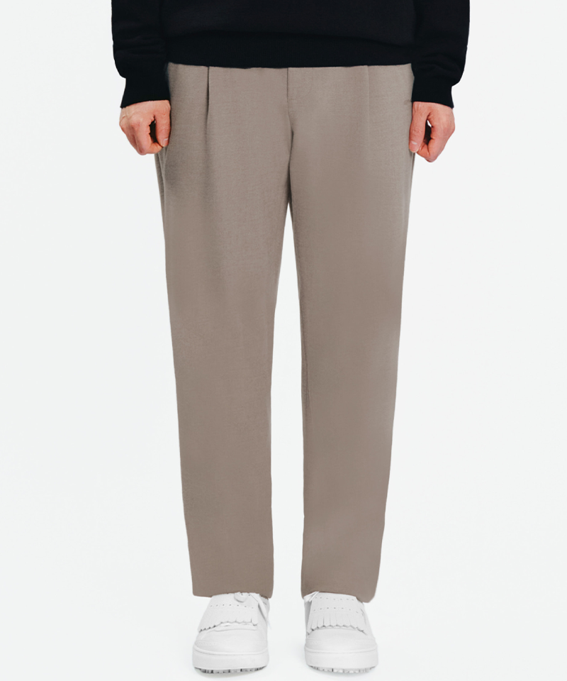 MCC Wool-Like One-Tuck Pants - Oatmeal