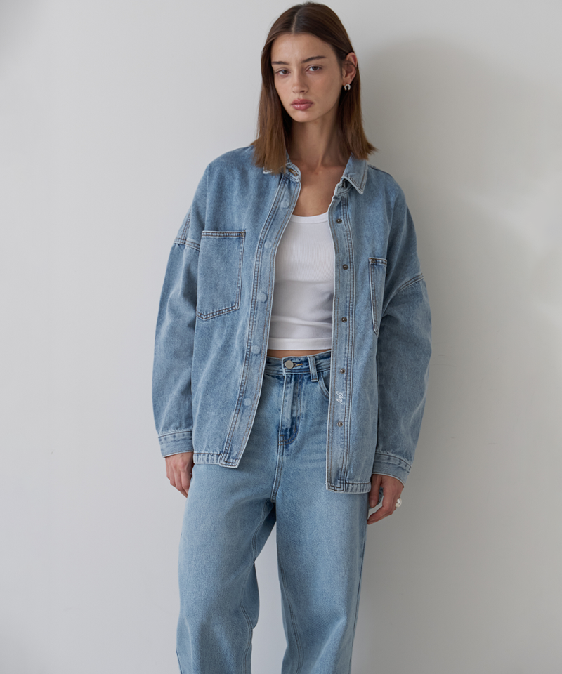 Piv'vee Denim Work Jacket- Mist Blue
