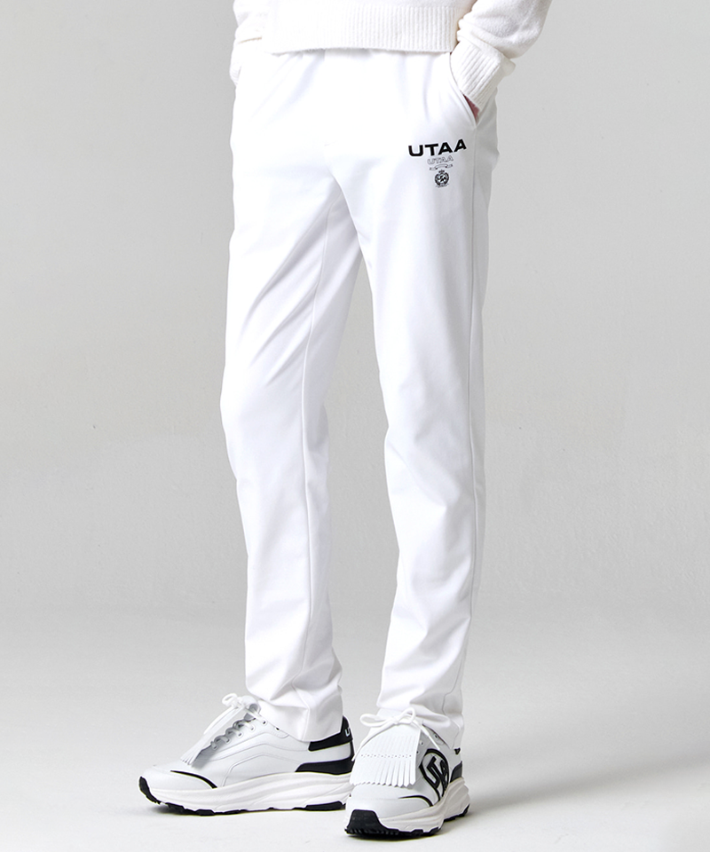 UTAA Men's Laurel Symbol Goolden Button Pants - White