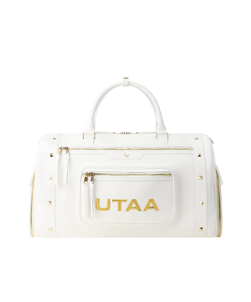 UTAA Golden Stud Flash Boston Bag - White