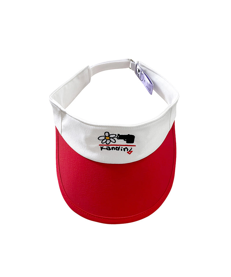 KANDINI Visor Hat - White/Red