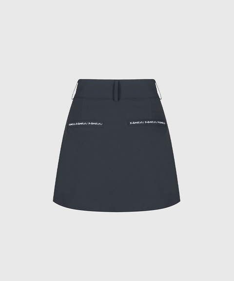 KANDINI Basic Slit Mini Skirt - Chacoal