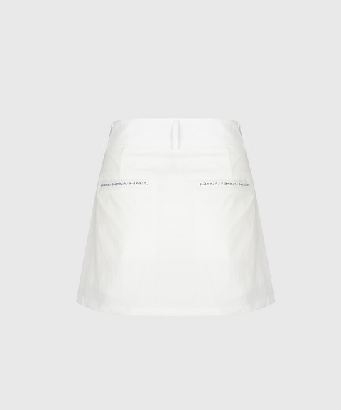 KANDINI Basic Slit Mini Skirt - White