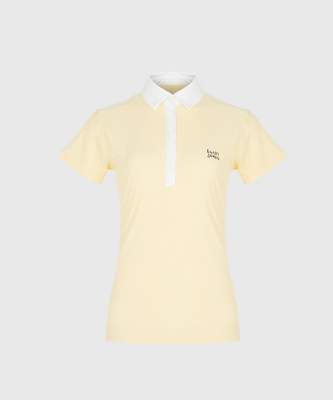 KANDINI EdgeLine Short Sleeve Polo (Ribbed Ver.) - Lemon