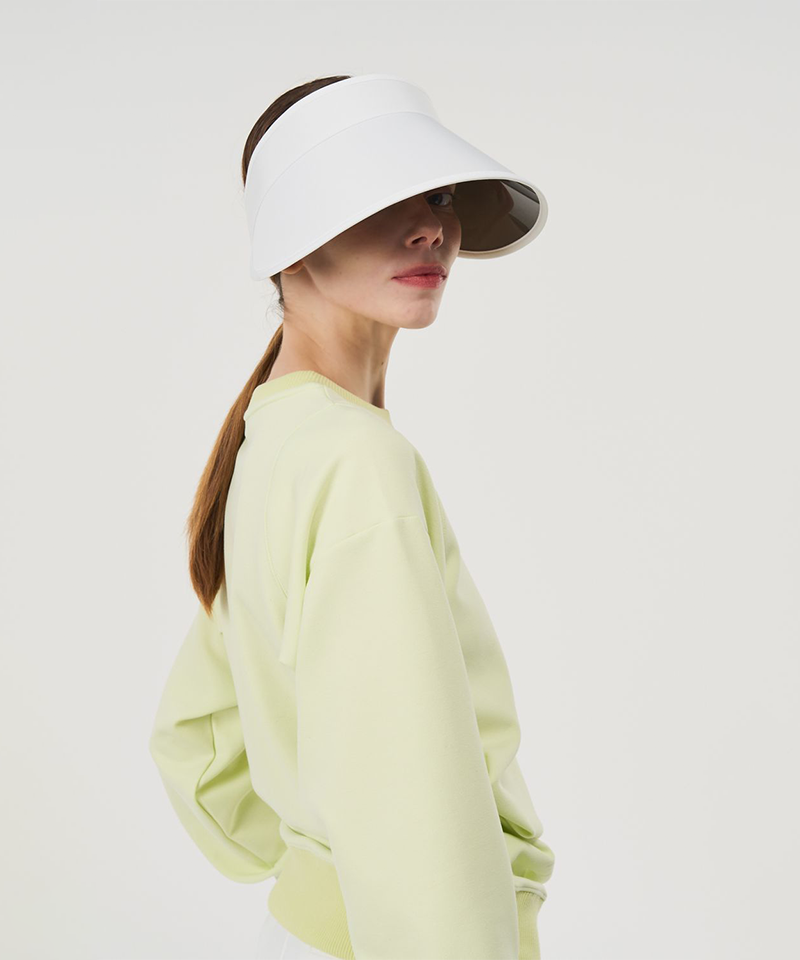 POSHERD Essential Wide Sun Visor - White (UV Coated Film Plate)