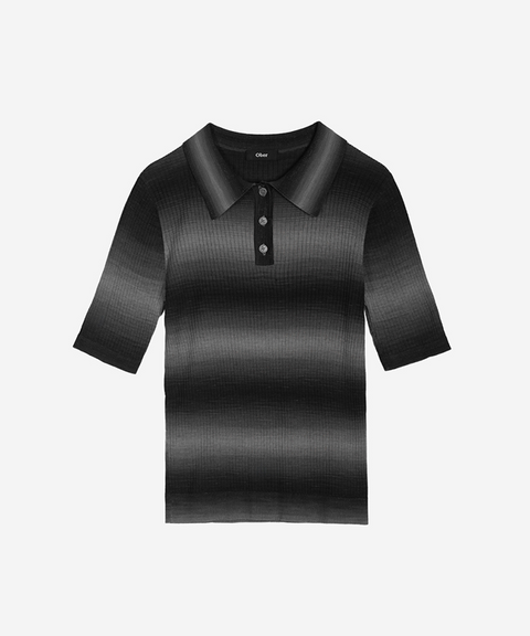 OBER Golf Gradient Collared Knit - Black