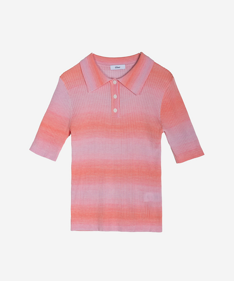 OBER Golf Gradient Collared Knit - Pink