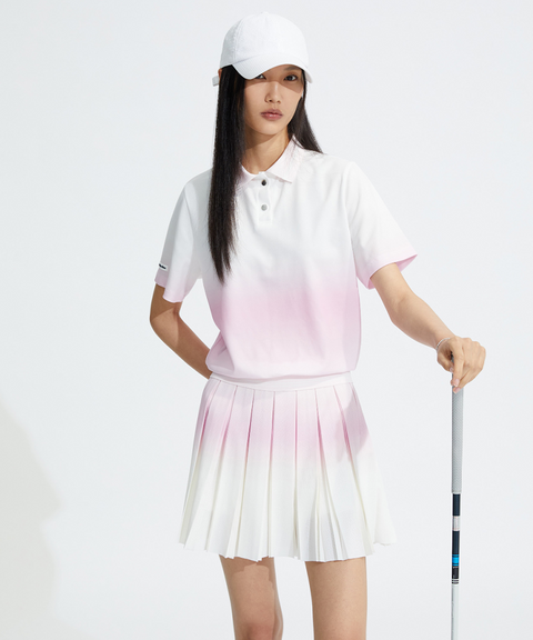 Monday Flow Gradient Cool Mesh Skirt - Pink
