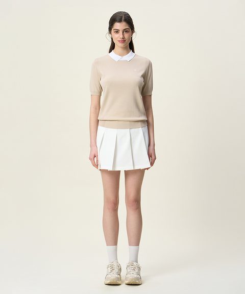 FORDI Collar short sleeve knit ver.2 - Beige