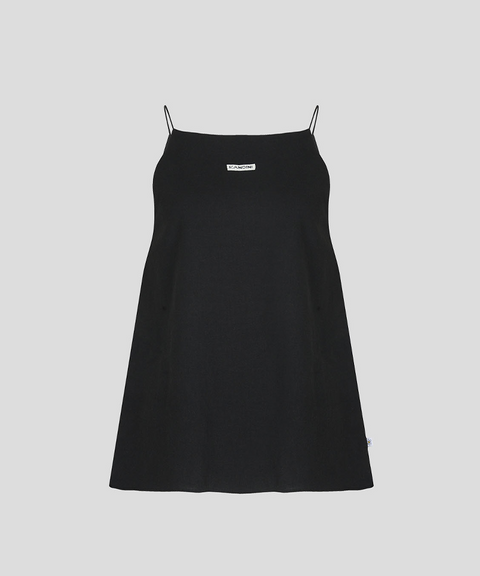 KANDINI Like-Linen Sleeveless T - Black